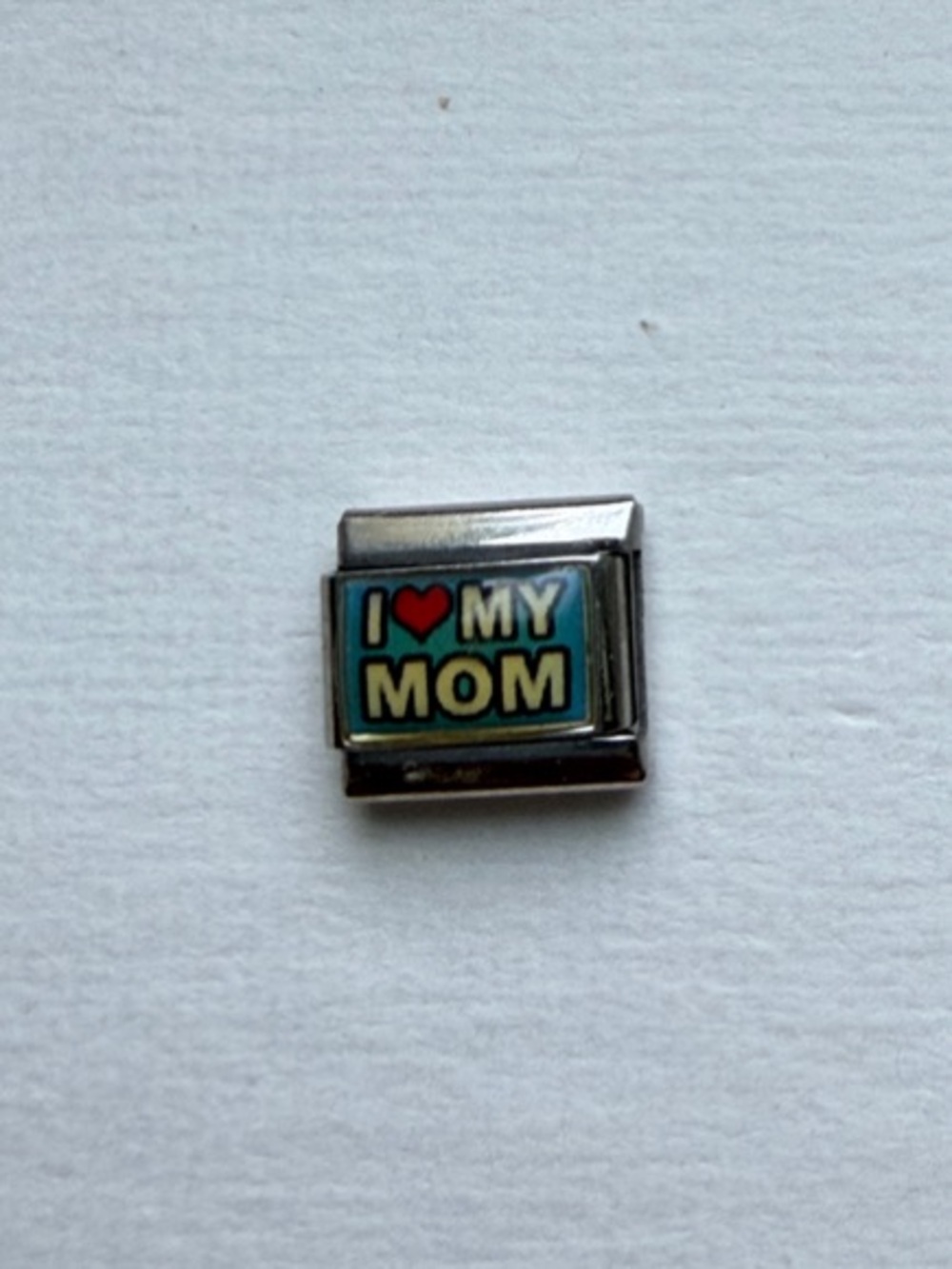 I Love My Mom Italian Charm Link